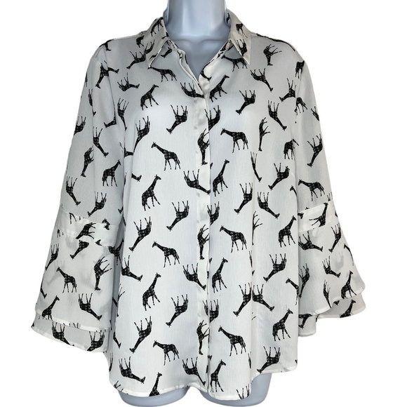 Chico's Tops - Chico's | Giraffe Print Blouse | Petite